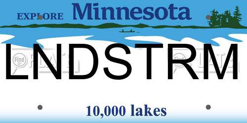 LNDSTRM Minnesota License Plate