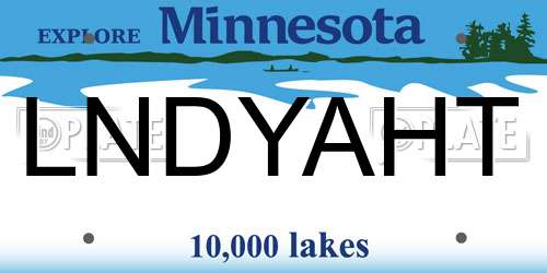 LNDYAHT Minnesota License Plate