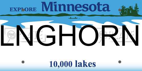 LNGHORN Minnesota License Plate