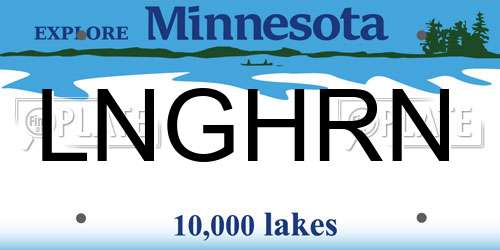 LNGHRN Minnesota License Plate