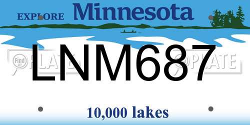 LNM687 Minnesota License Plate