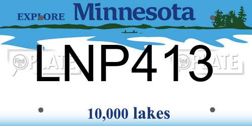 LNP413 Minnesota License Plate
