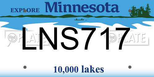 LNS717 Minnesota License Plate