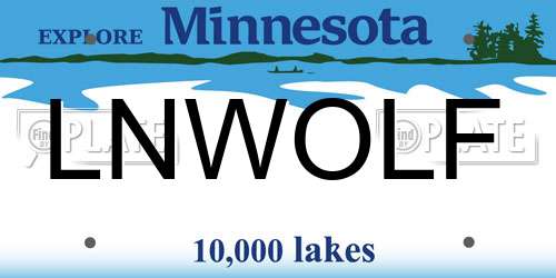 LNWOLF Minnesota License Plate