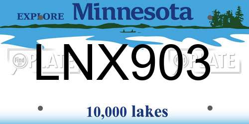 LNX903 Minnesota License Plate