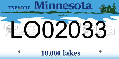 LO02033 Minnesota License Plate