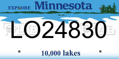 LO24830 Minnesota License Plate