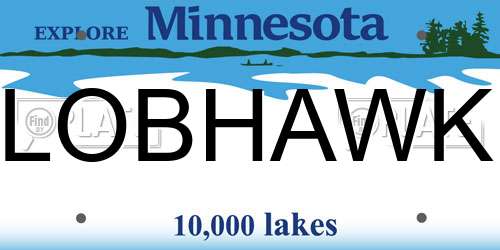 LOBHAWK Minnesota License Plate