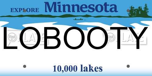 LOBOOTY Minnesota License Plate