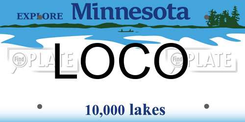 LOCO Minnesota License Plate
