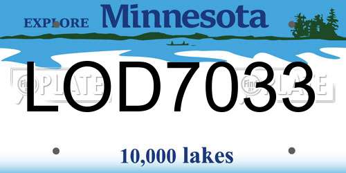 LOD7033 Minnesota License Plate