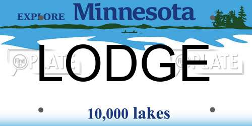 LODGE Minnesota License Plate