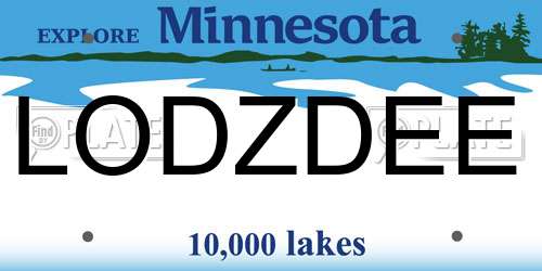 LODZDEE Minnesota License Plate