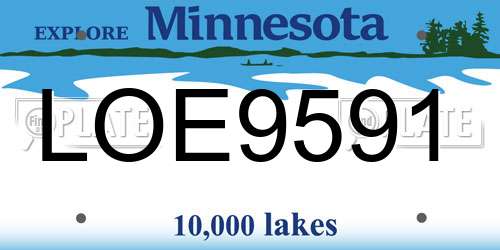 LOE9591 Minnesota License Plate