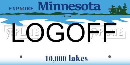 LOGOFF Minnesota License Plate