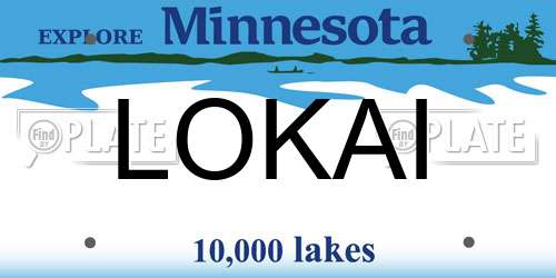 LOKAI Minnesota License Plate