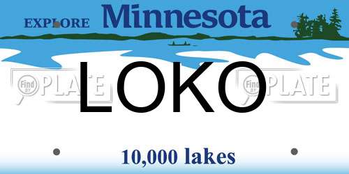 LOKO Minnesota License Plate