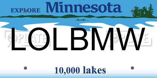 LOLBMW Minnesota License Plate
