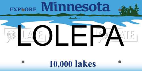 LOLEPA Minnesota License Plate