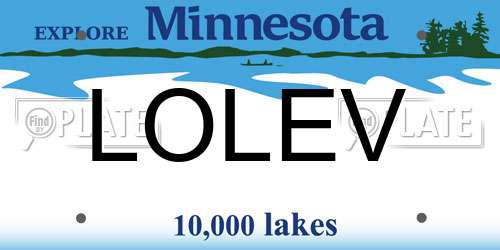 LOLEV Minnesota License Plate