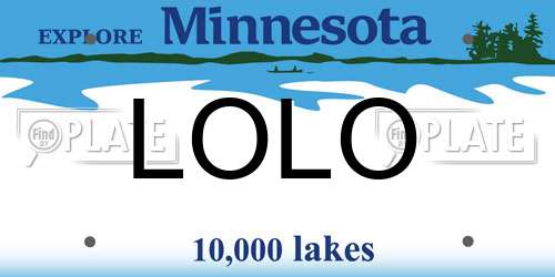 LOLO Minnesota License Plate
