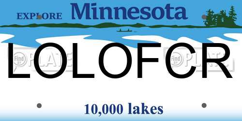 LOLOFCR Minnesota License Plate