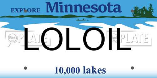 LOLOIL Minnesota License Plate