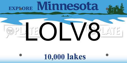 LOLV8 Minnesota License Plate
