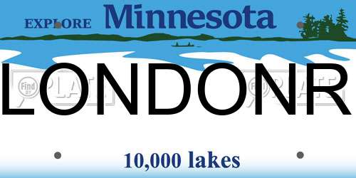LONDONR Minnesota License Plate