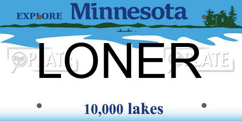 LONER Minnesota License Plate