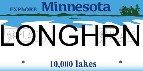 LONGHRN Minnesota License Plate
