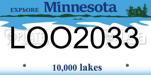 LOO2033 Minnesota License Plate