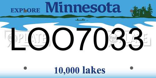 LOO7033 Minnesota License Plate