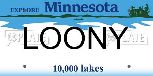 LOONY Minnesota License Plate
