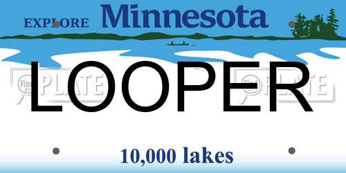 LOOPER Minnesota License Plate