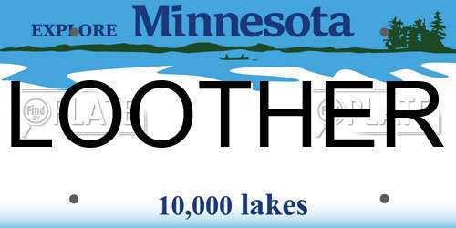 LOOTHER Minnesota License Plate
