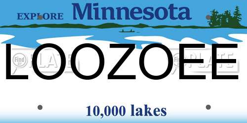 LOOZOEE Minnesota License Plate