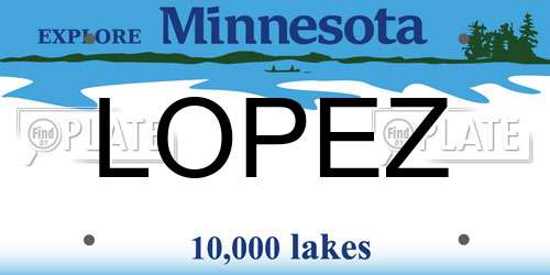 LOPEZ Minnesota License Plate