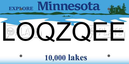 LOQZQEE Minnesota License Plate