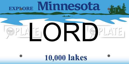 LORD Minnesota License Plate