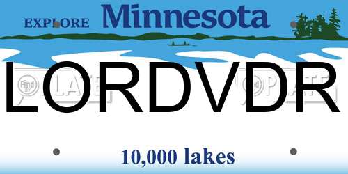 LORDVDR Minnesota License Plate