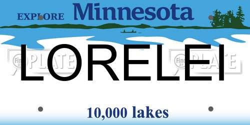 LORELEI Minnesota License Plate