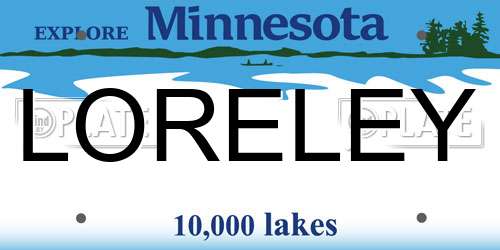 LORELEY Minnesota License Plate