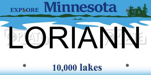 LORIANN Minnesota License Plate