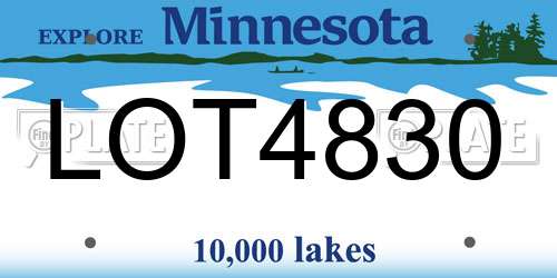 LOT4830 Minnesota License Plate