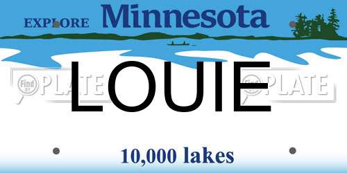 LOUIE Minnesota License Plate