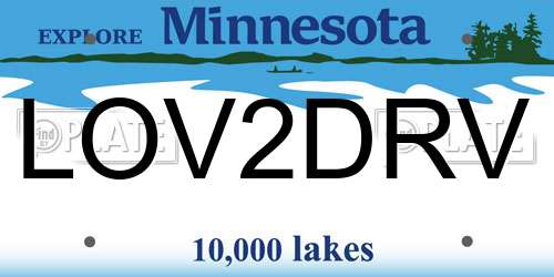 LOV2DRV Minnesota License Plate
