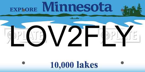 LOV2FLY Minnesota License Plate