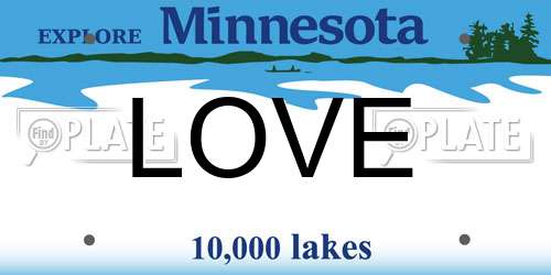 LOVE Minnesota License Plate
