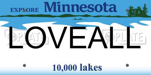 LOVEALL Minnesota License Plate